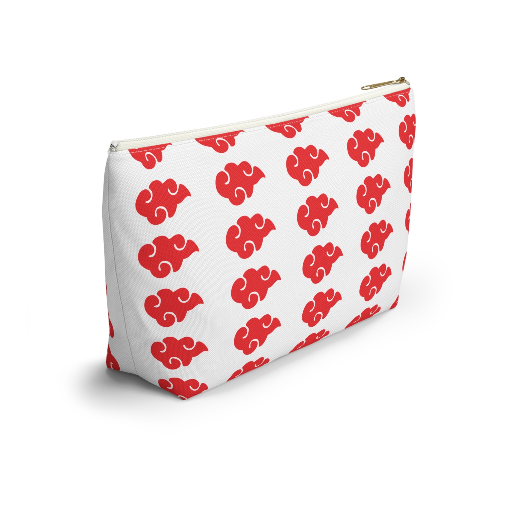 Red Cloud Pattern Accessory Pouch — Zip Makeup & Travel T-Bottom Bag
