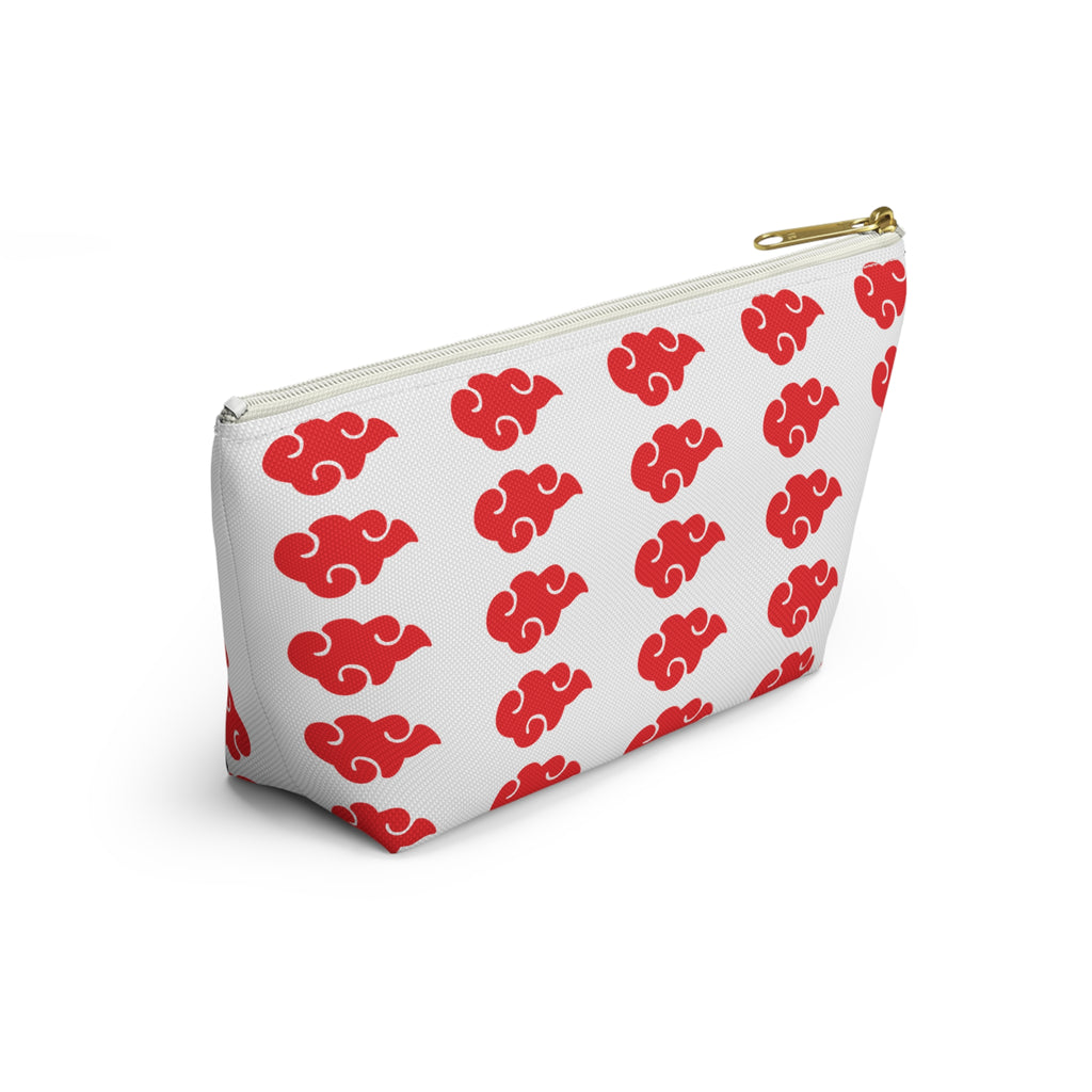 Red Cloud Pattern Accessory Pouch — Zip Makeup & Travel T-Bottom Bag