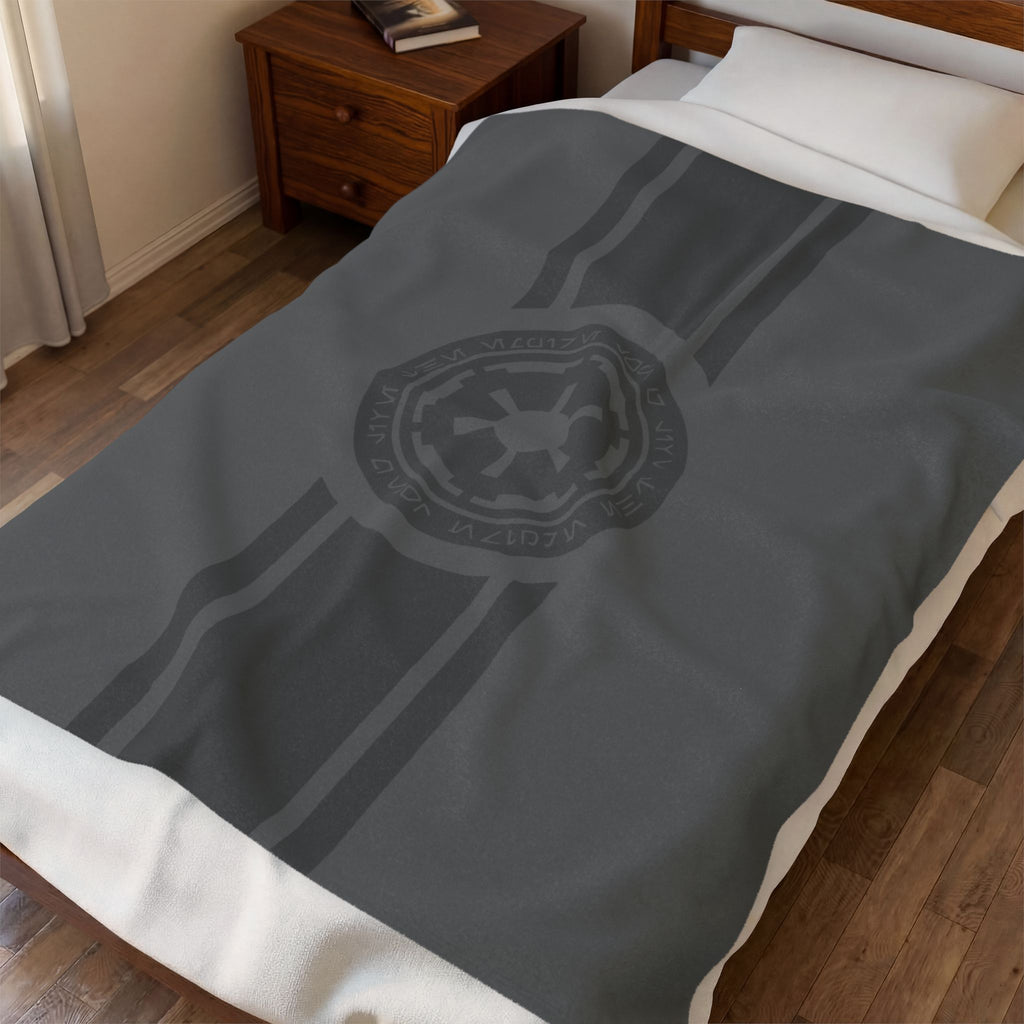 Imperial Emblem Velveteen Plush Blanket — Star Wars Galactic Empire Stripe Throw