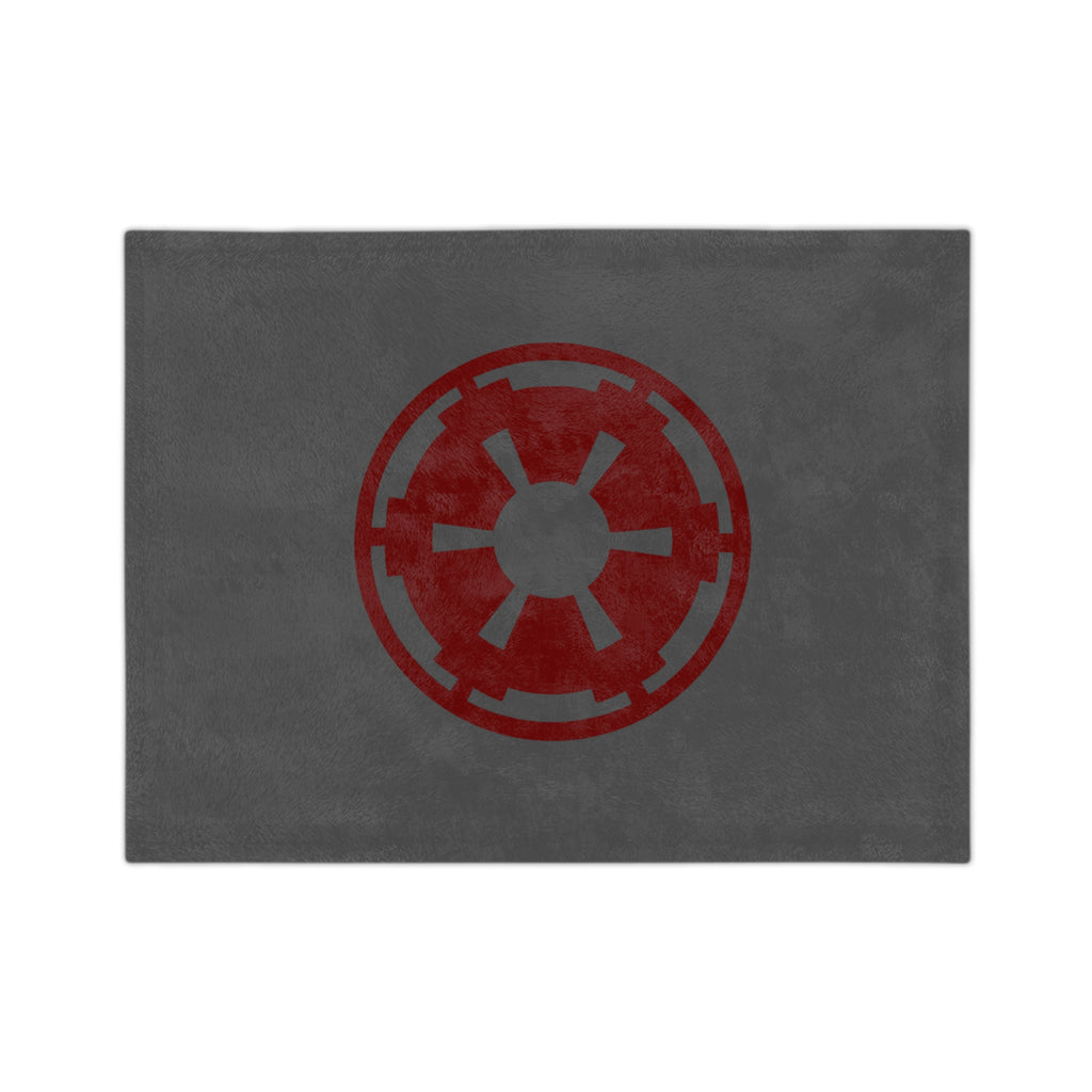Galactic Empire Symbol Velveteen Microfiber Blanket — Soft Gray & Red Star Wars-Inspired Throw