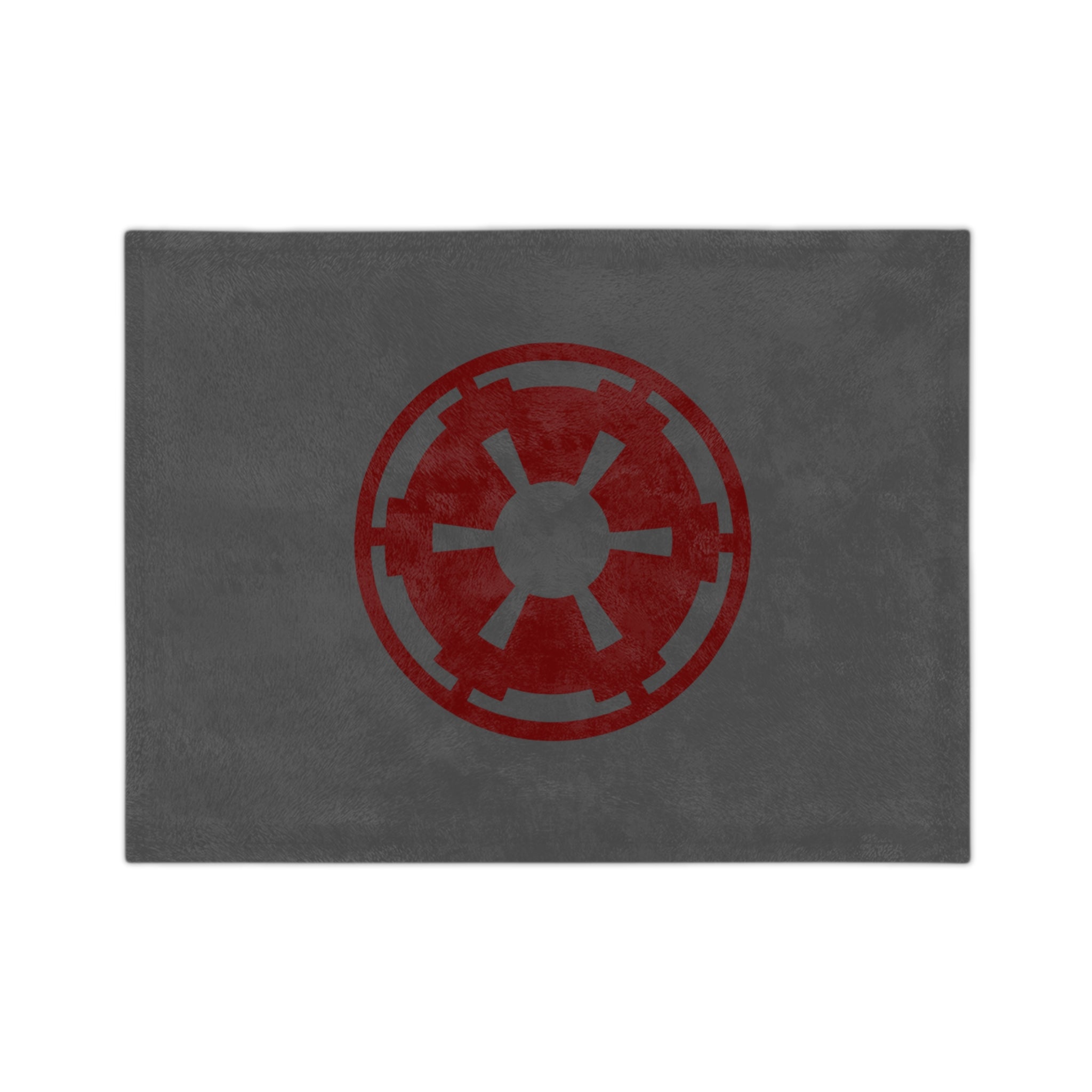 Galactic Empire Symbol Velveteen Microfiber Blanket — Soft Gray & Red Star Wars-Inspired Throw