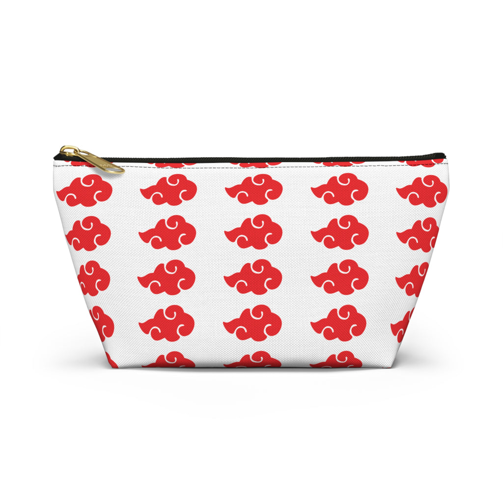 Red Cloud Pattern Accessory Pouch — Zip Makeup & Travel T-Bottom Bag