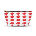 Red Cloud Pattern Accessory Pouch — Zip Makeup & Travel T-Bottom Bag