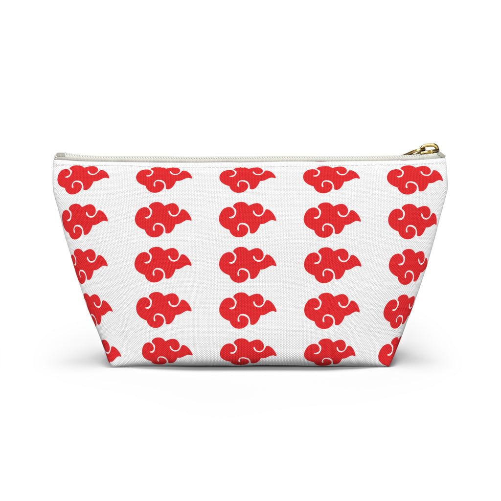 Red Cloud Pattern Accessory Pouch — Zip Makeup & Travel T-Bottom Bag
