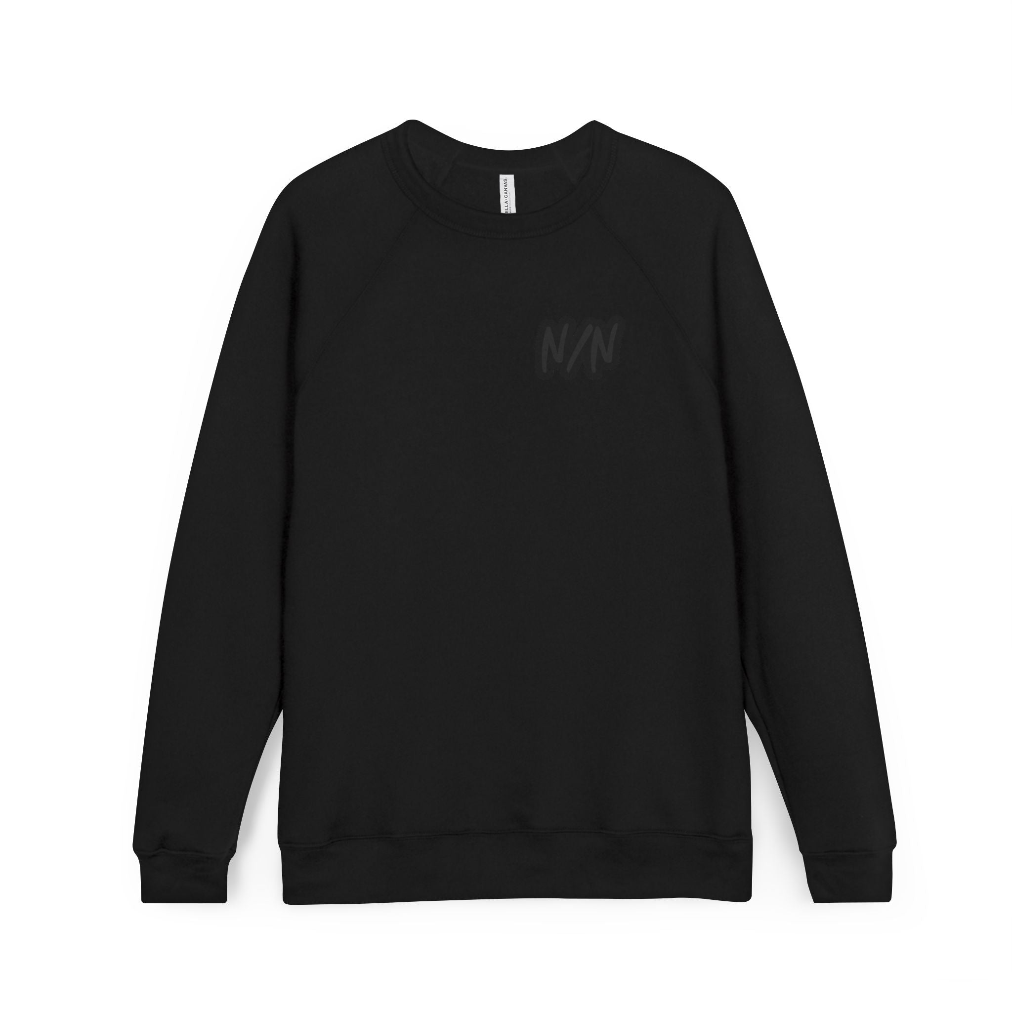 Nerds And Nomads Minimal Black Raglan Sweatshirt – Classic Unisex Sponge Fleece Crew