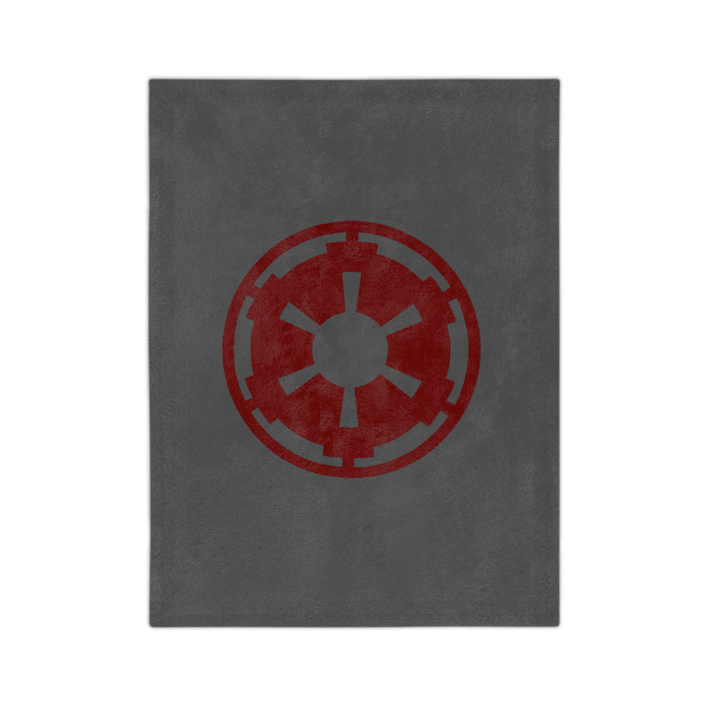 Galactic Empire Symbol Velveteen Microfiber Blanket — Soft Gray & Red Star Wars-Inspired Throw