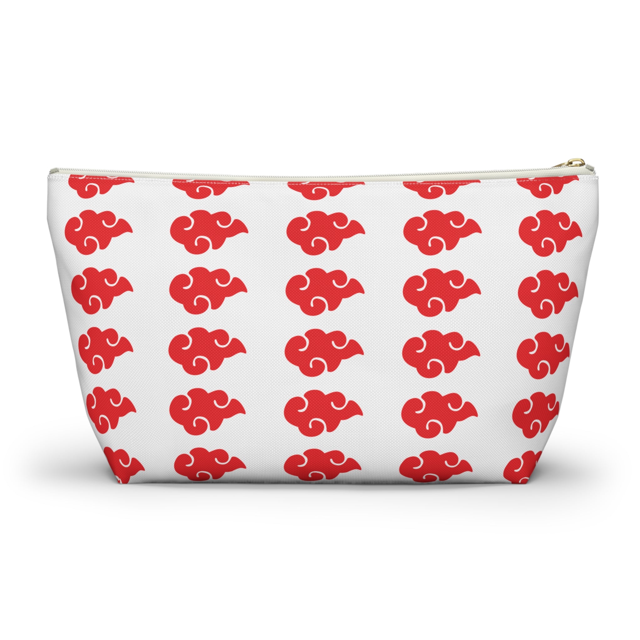Red Cloud Pattern Accessory Pouch — Zip Makeup & Travel T-Bottom Bag