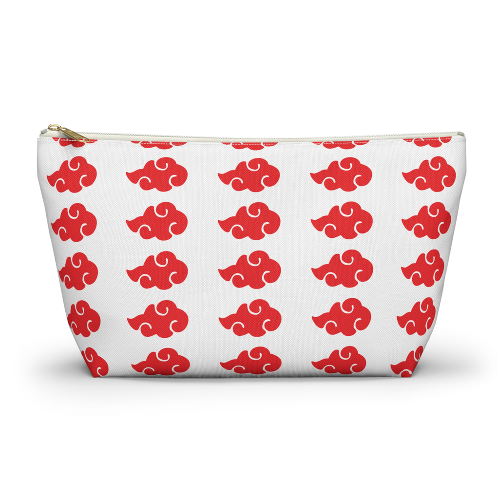 Red Cloud Pattern Accessory Pouch — Zip Makeup & Travel T-Bottom Bag