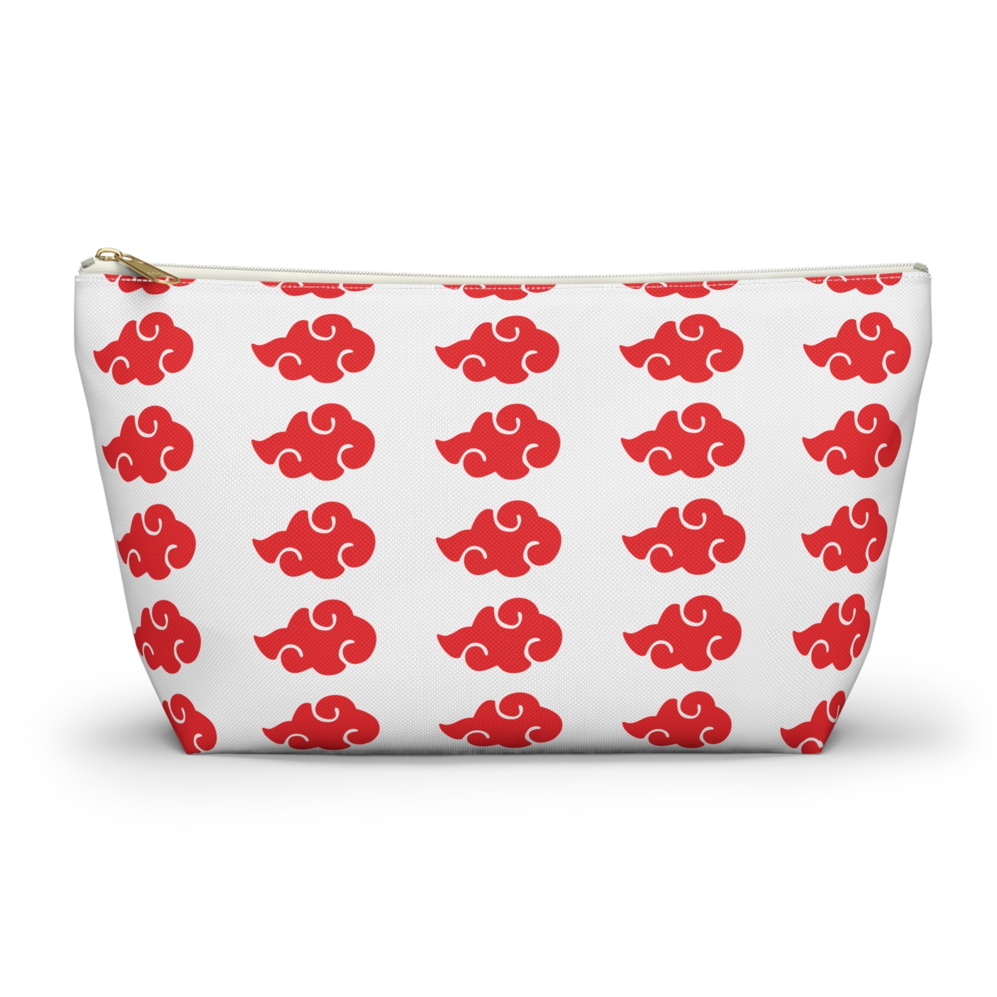 Red Cloud Pattern Accessory Pouch — Zip Makeup & Travel T-Bottom Bag