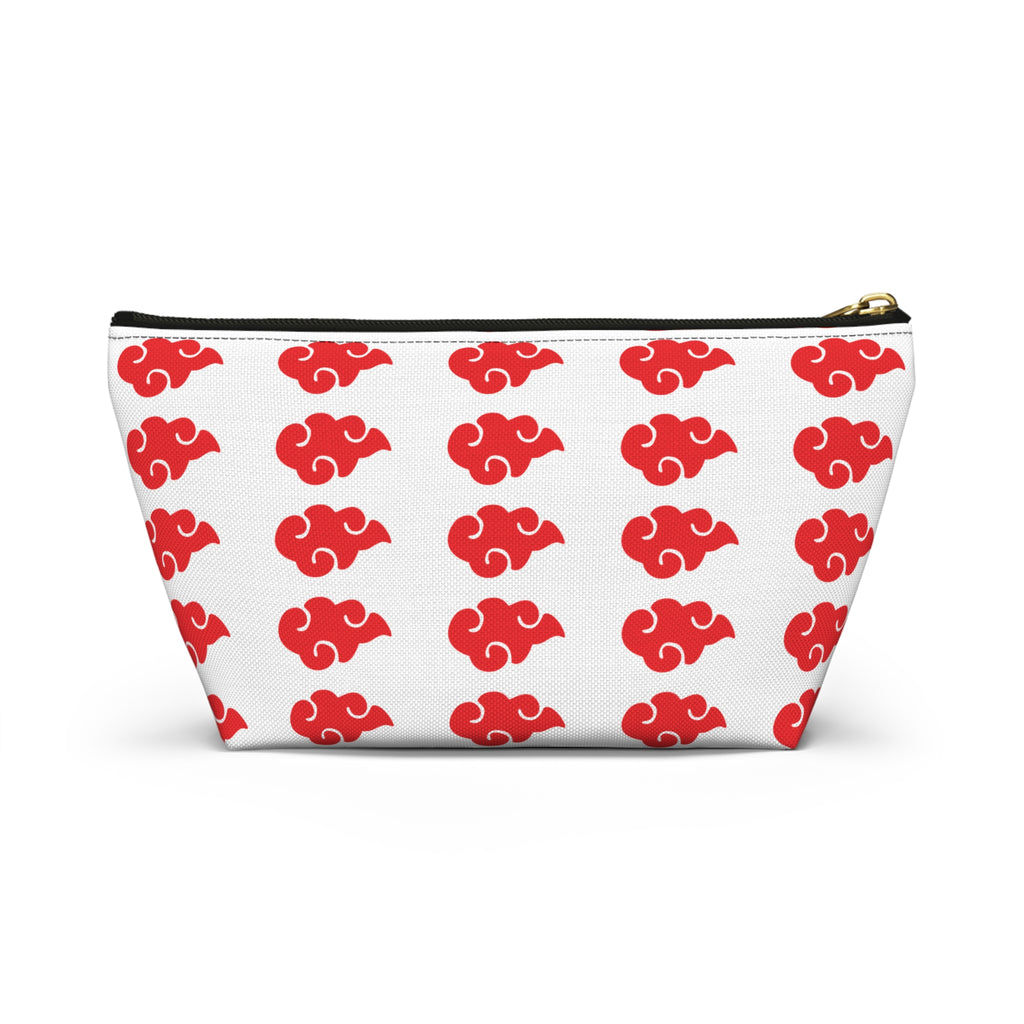 Red Cloud Pattern Accessory Pouch — Zip Makeup & Travel T-Bottom Bag