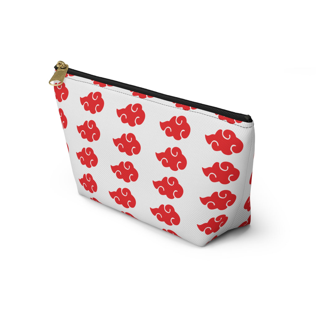 Red Cloud Pattern Accessory Pouch — Zip Makeup & Travel T-Bottom Bag