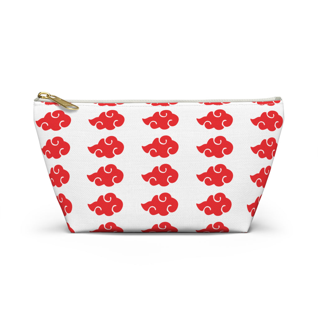 Red Cloud Pattern Accessory Pouch — Zip Makeup & Travel T-Bottom Bag