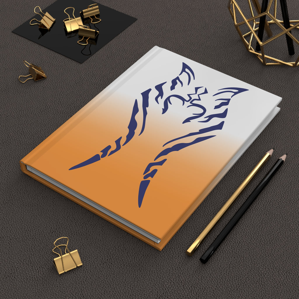 A. Tano Hardcover Journal — Blue Sigil on Orange Ombre Notebook