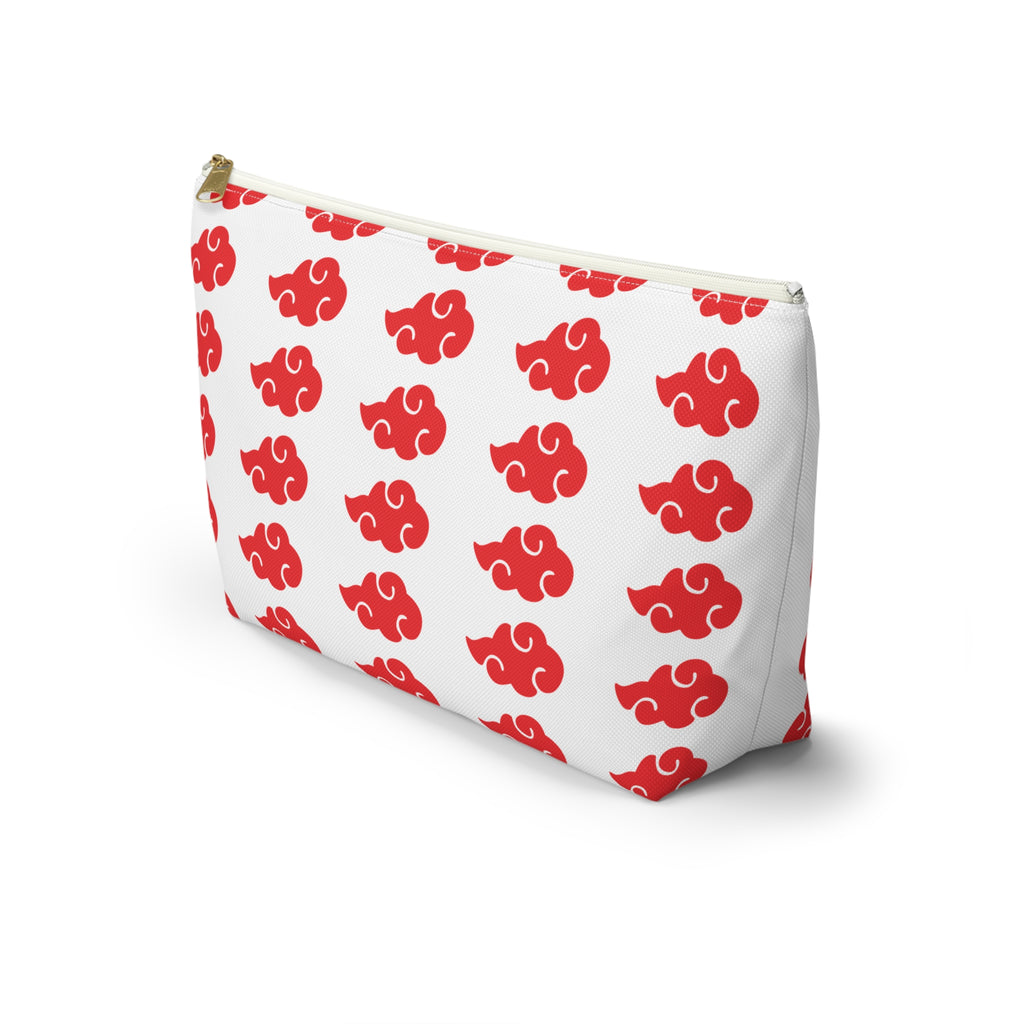 Red Cloud Pattern Accessory Pouch — Zip Makeup & Travel T-Bottom Bag