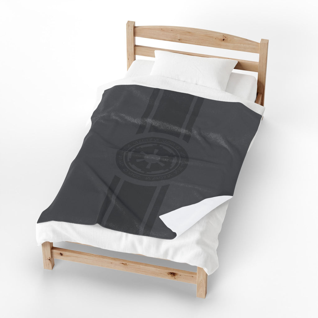 Imperial Emblem Velveteen Plush Blanket — Star Wars Galactic Empire Stripe Throw