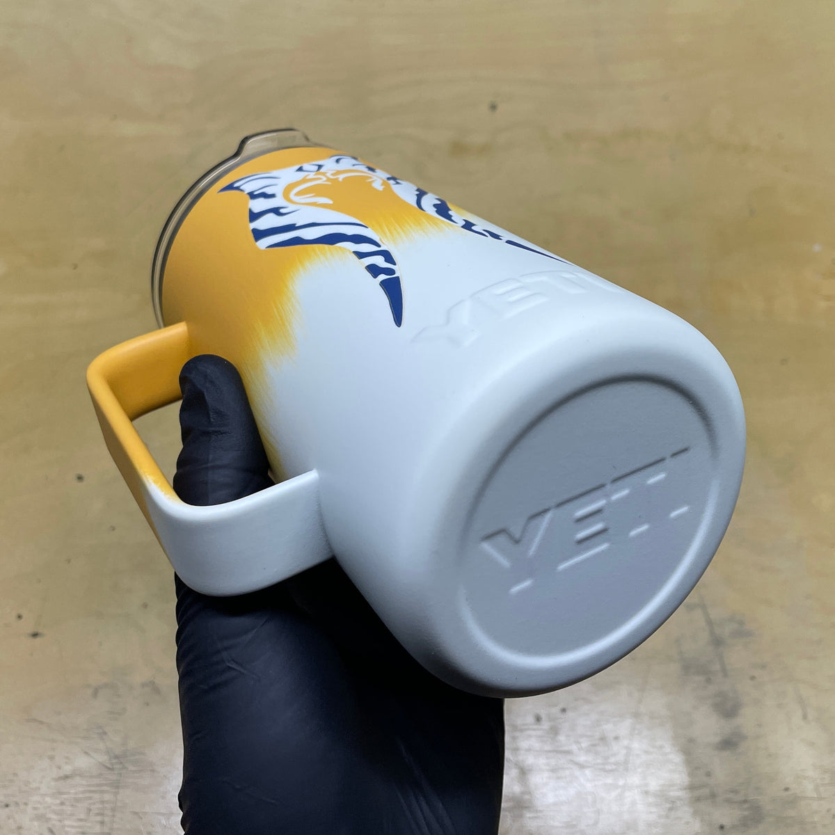 The apprentice aka "Snips" | 24 oz Custom YETI Mug in Orange, White & Blue